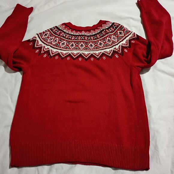 Christmas Sweater XL Red Cotton-Blend AMERICAN LIVING Raglan-Sleeve ALL WINTER - Picture 5 of 9